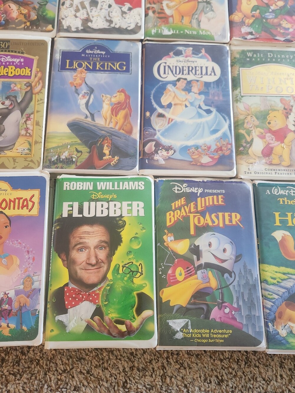 BUNDLE Vintage Disney 12 VHS Tapes Video Cartoon Animation Cinderella
